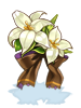 Costume White Lily with Black Ribbon