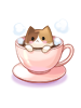 Costume tricolor cat coffee mug