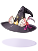 Costume deaf black witch hat